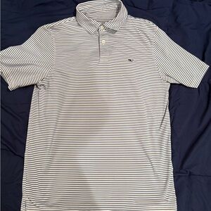 Vineyard vines white with blue stripes polo. Size medium